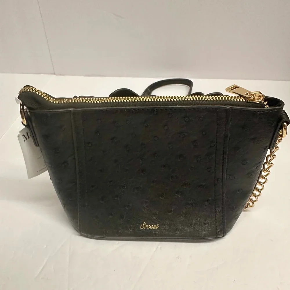 Crossi Black‎ Bow Accent Crossbody Bag